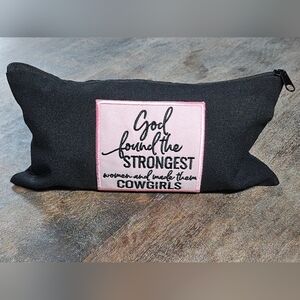 NWT Black Western Pencil / makeup Bag Pounch